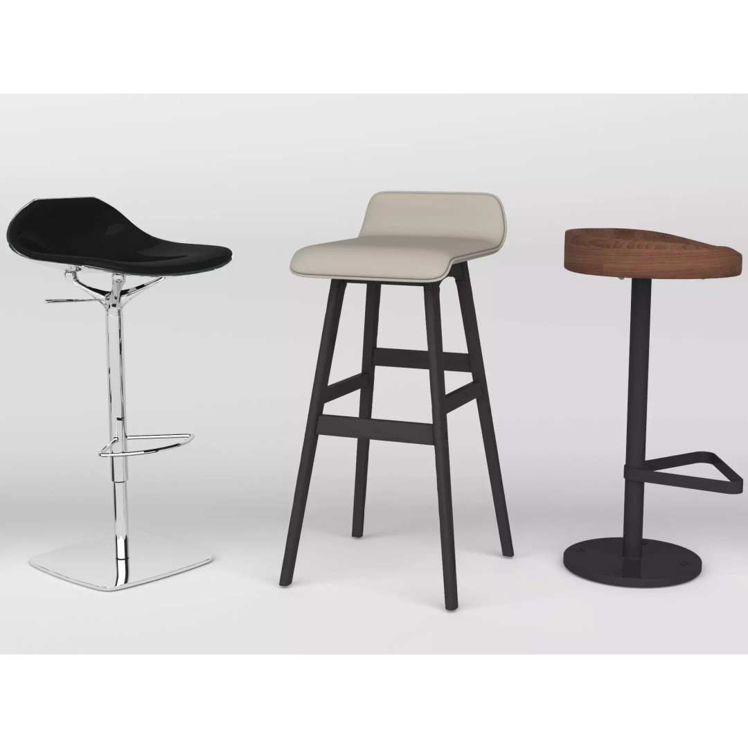 Modern Bar Stool 3D Model – Low Poly Realistic Furniture Asset - View 17