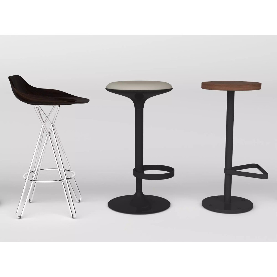 Modern Bar Stool 3D Model – Low Poly Realistic Furniture Asset - View 18
