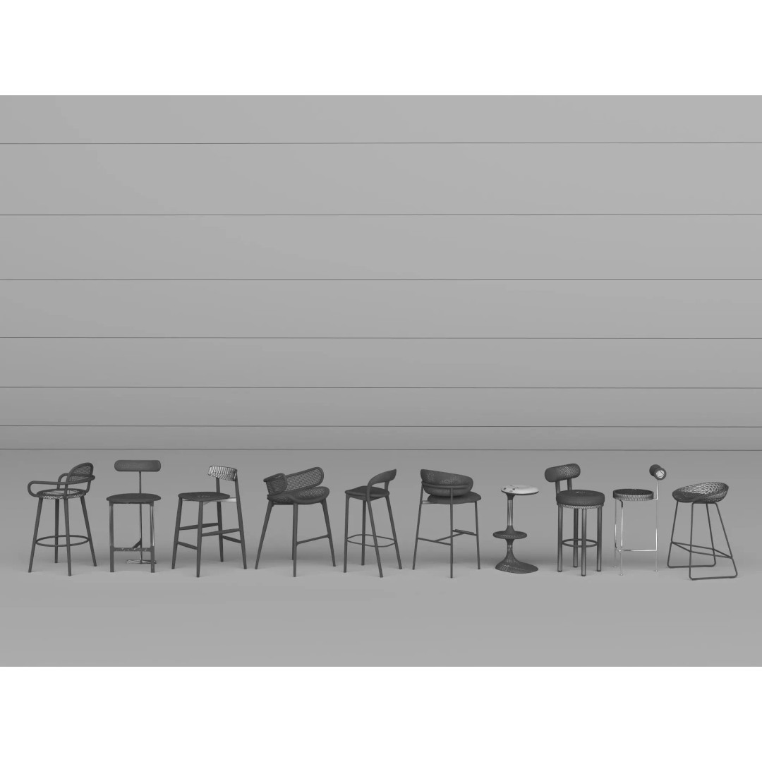 Modern Bar Stool 3D Model – Low Poly Realistic Furniture Asset - View 21