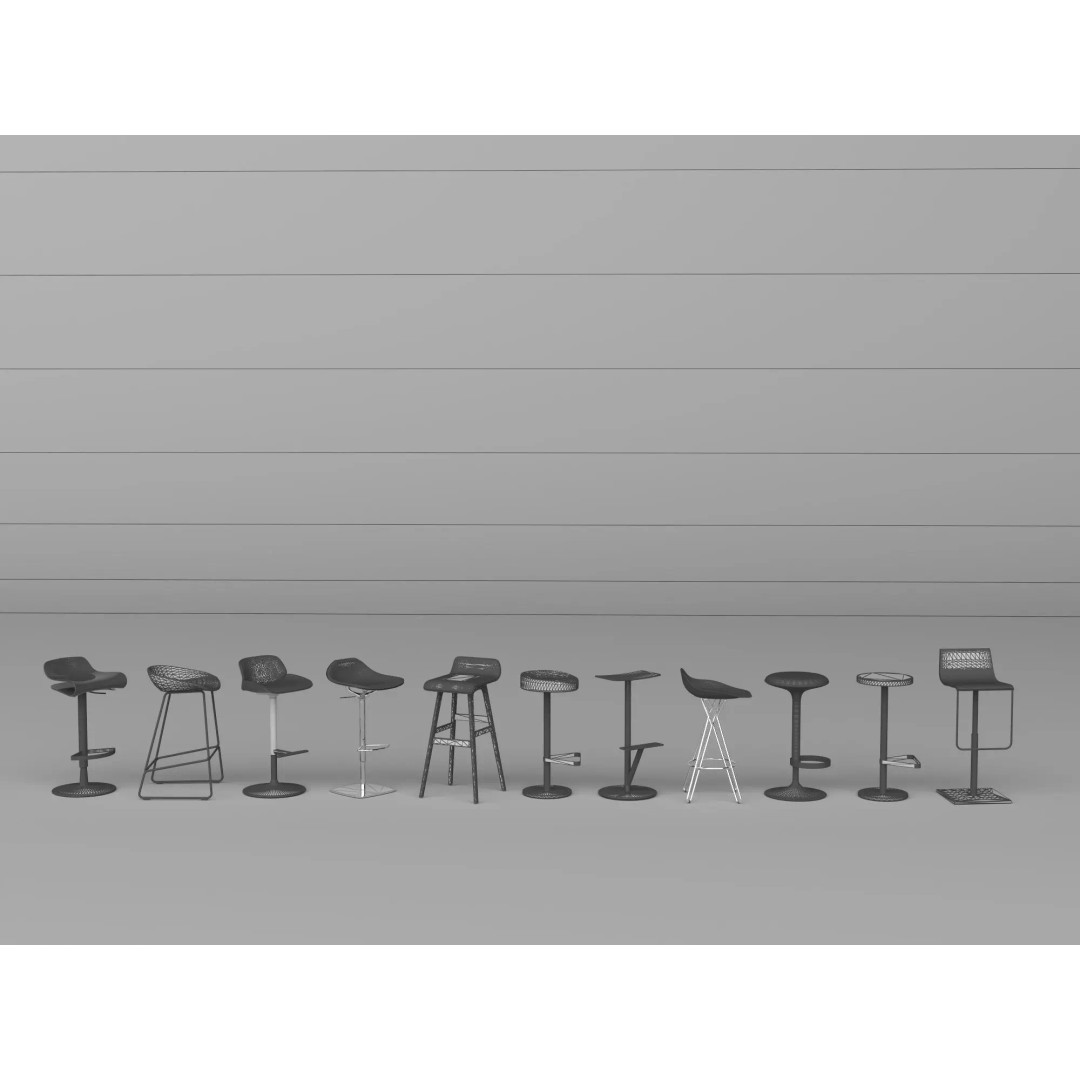 Modern Bar Stool 3D Model – Low Poly Realistic Furniture Asset - View 22