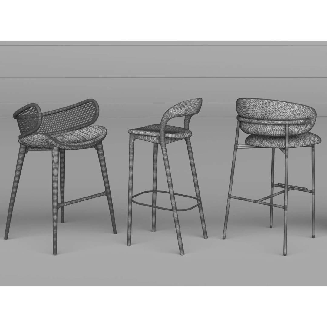 Modern Bar Stool 3D Model – Low Poly Realistic Furniture Asset - View 28
