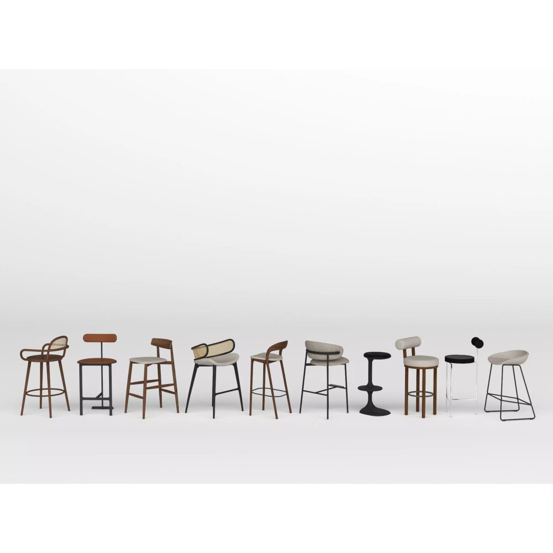Modern Bar Stool 3D Model – Low Poly Realistic Furniture Asset - View 4