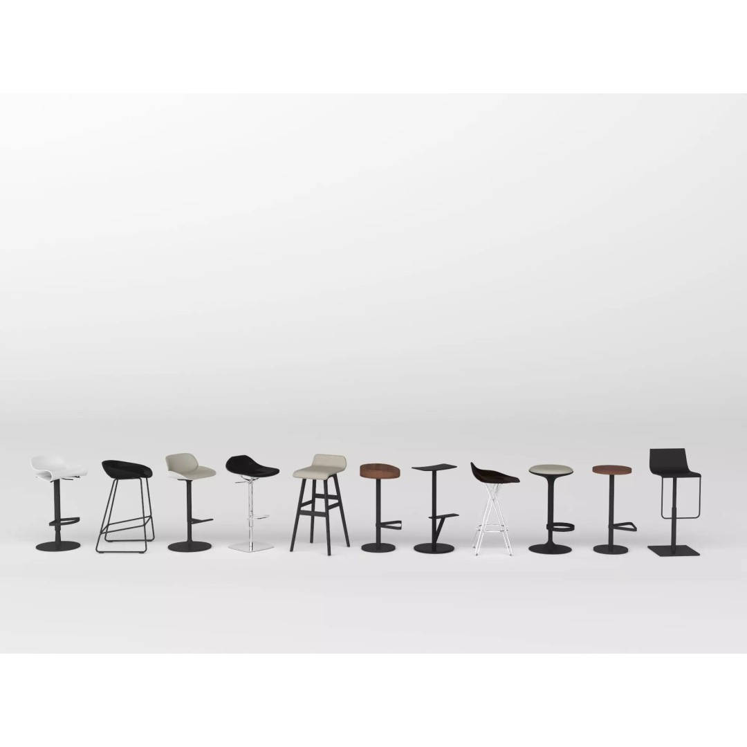 Modern Bar Stool 3D Model – Low Poly Realistic Furniture Asset - View 5