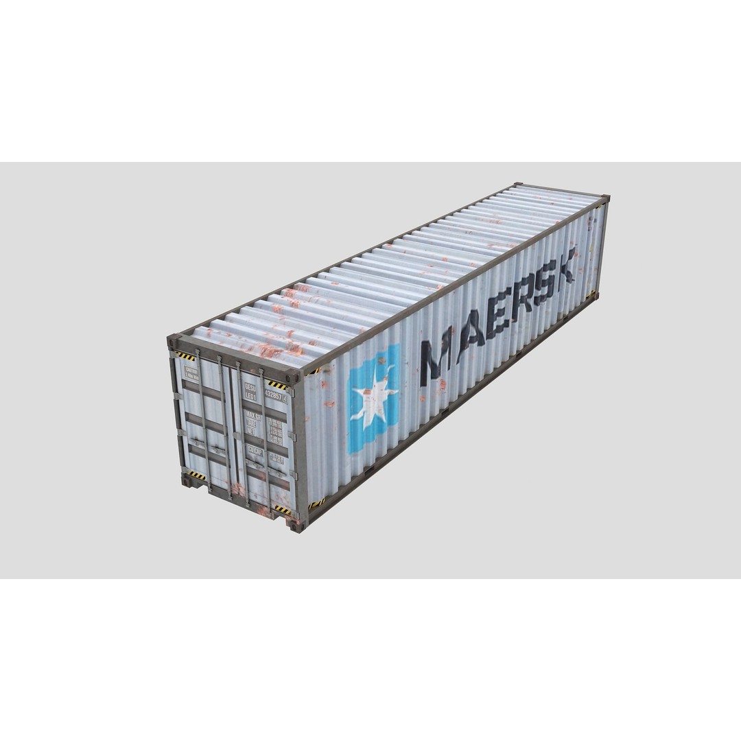 Cargo Shipping Container 3D Model – Low Poly Game Asset, FBX, PBR - View 10