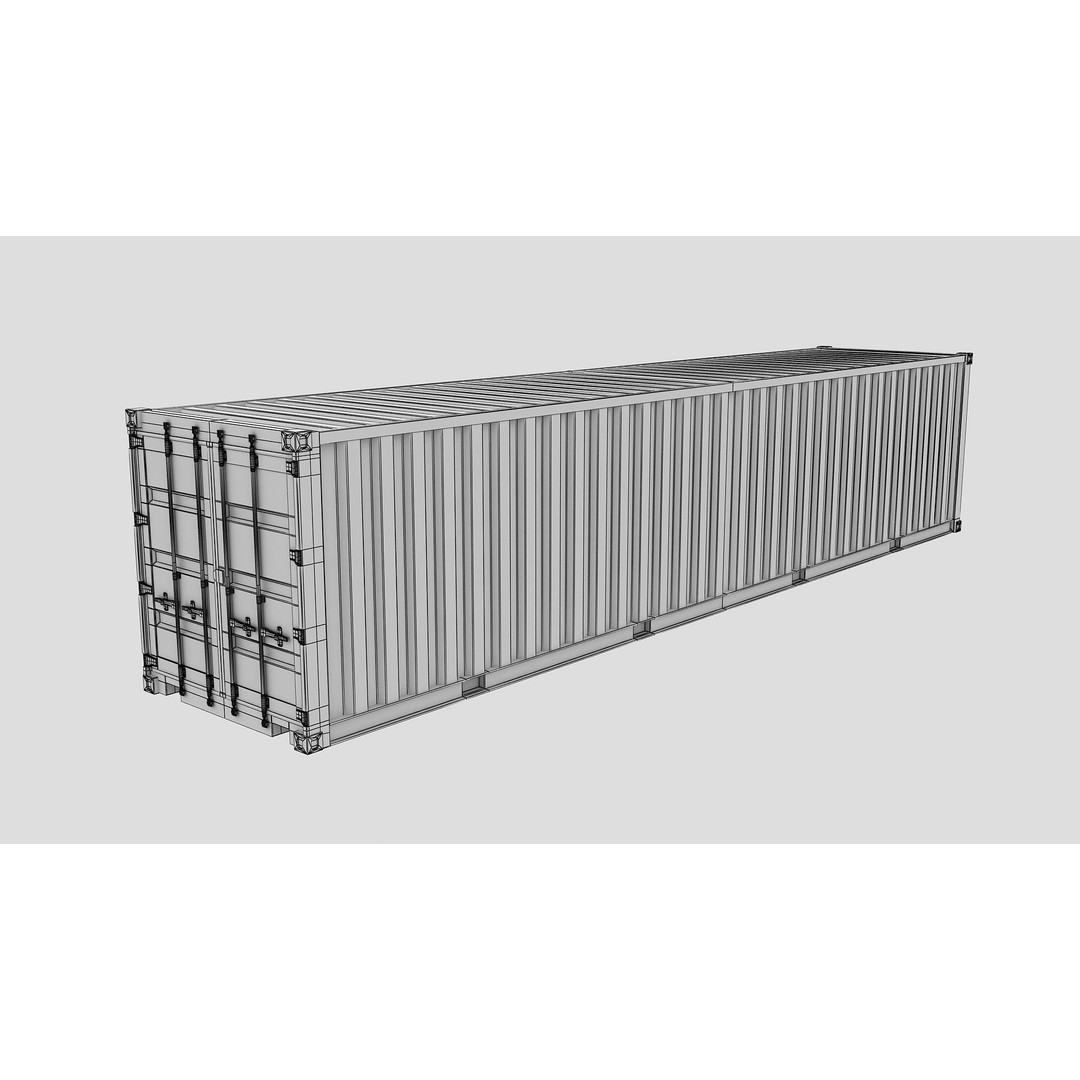 Cargo Shipping Container 3D Model – Low Poly Game Asset, FBX, PBR - View 12