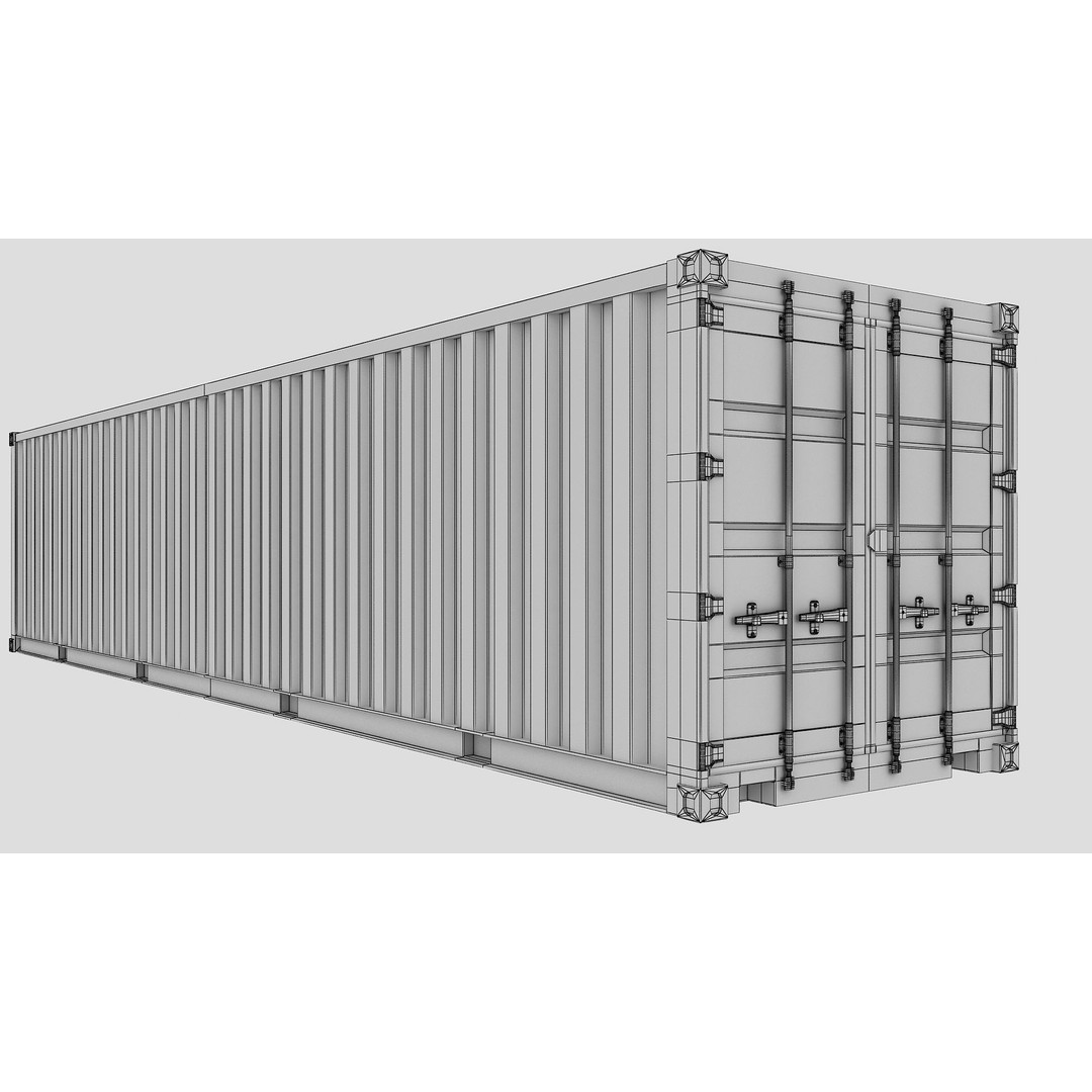 Cargo Shipping Container 3D Model – Low Poly Game Asset, FBX, PBR - View 14