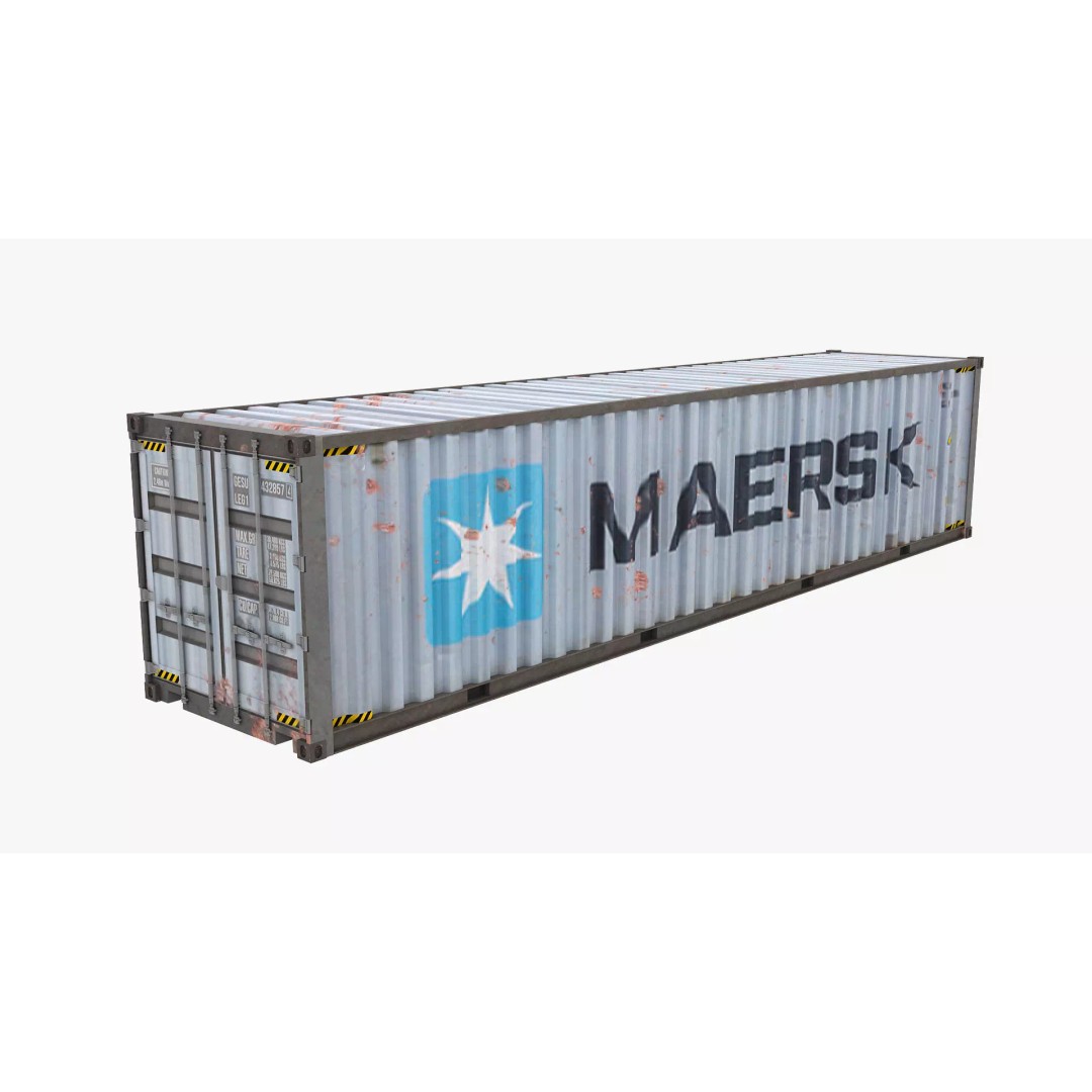 Cargo Shipping Container 3D Model – Low Poly Game Asset, FBX, PBR - View 2