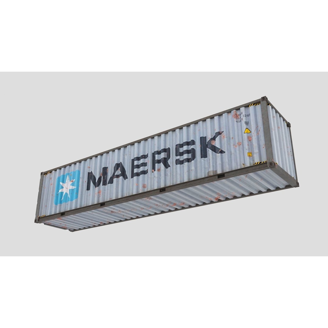 Cargo Shipping Container 3D Model – Low Poly Game Asset, FBX, PBR - View 4
