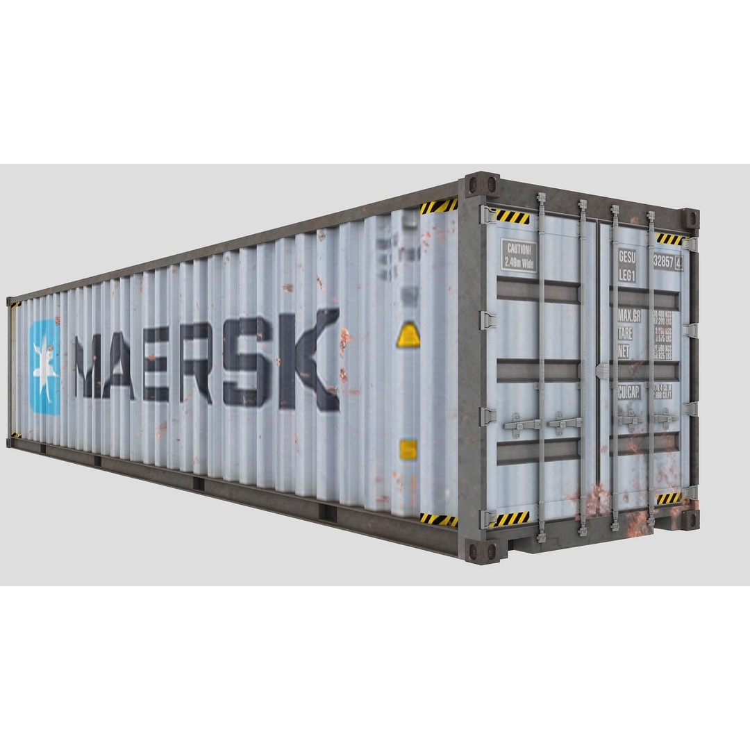 Cargo Shipping Container 3D Model – Low Poly Game Asset, FBX, PBR - View 5