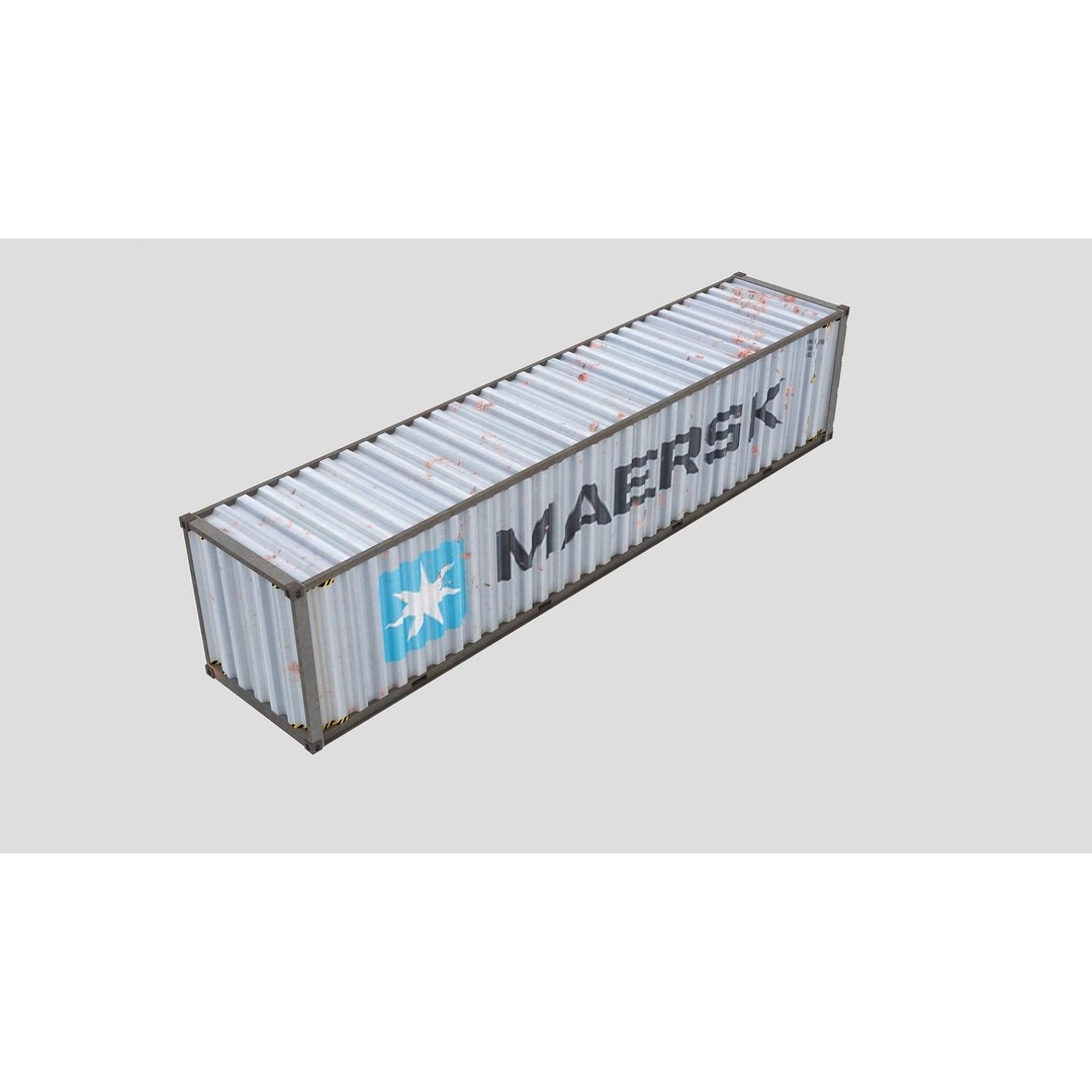 Cargo Shipping Container 3D Model – Low Poly Game Asset, FBX, PBR - View 6