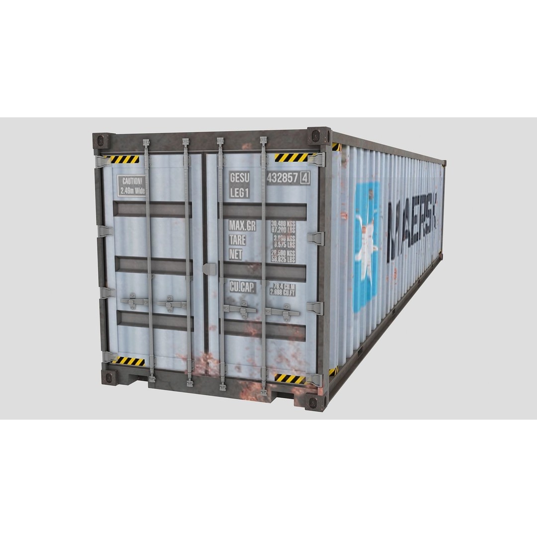 Cargo Shipping Container 3D Model – Low Poly Game Asset, FBX, PBR - View 7
