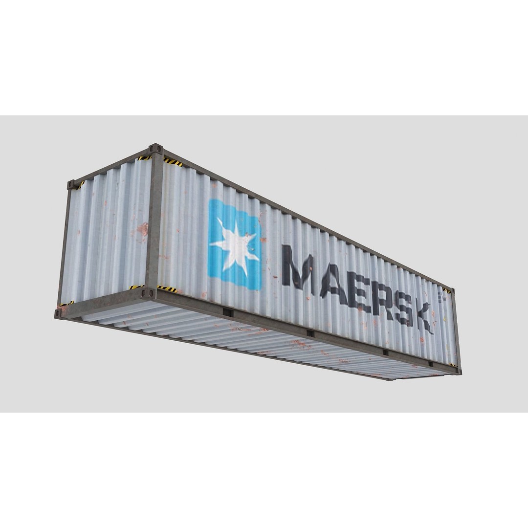 Cargo Shipping Container 3D Model – Low Poly Game Asset, FBX, PBR - View 8