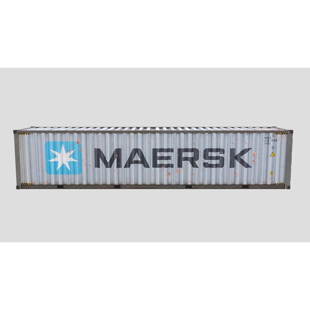 Cargo Shipping Container 3D Model – Low Poly Game Asset, FBX, PBR - View 9