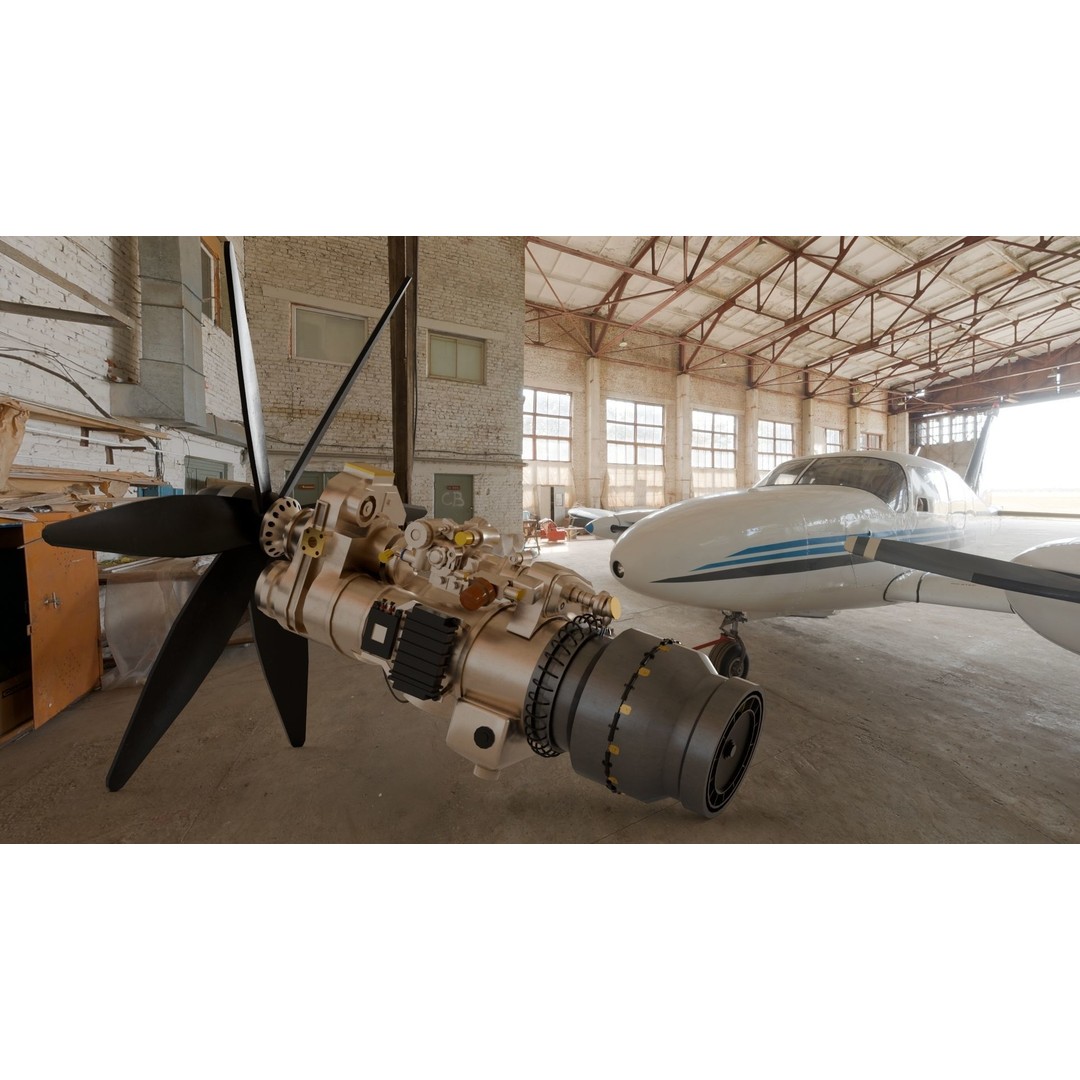 Turboprop Engine 3D Model – Low Poly Rigged Asset, FBX - View 23