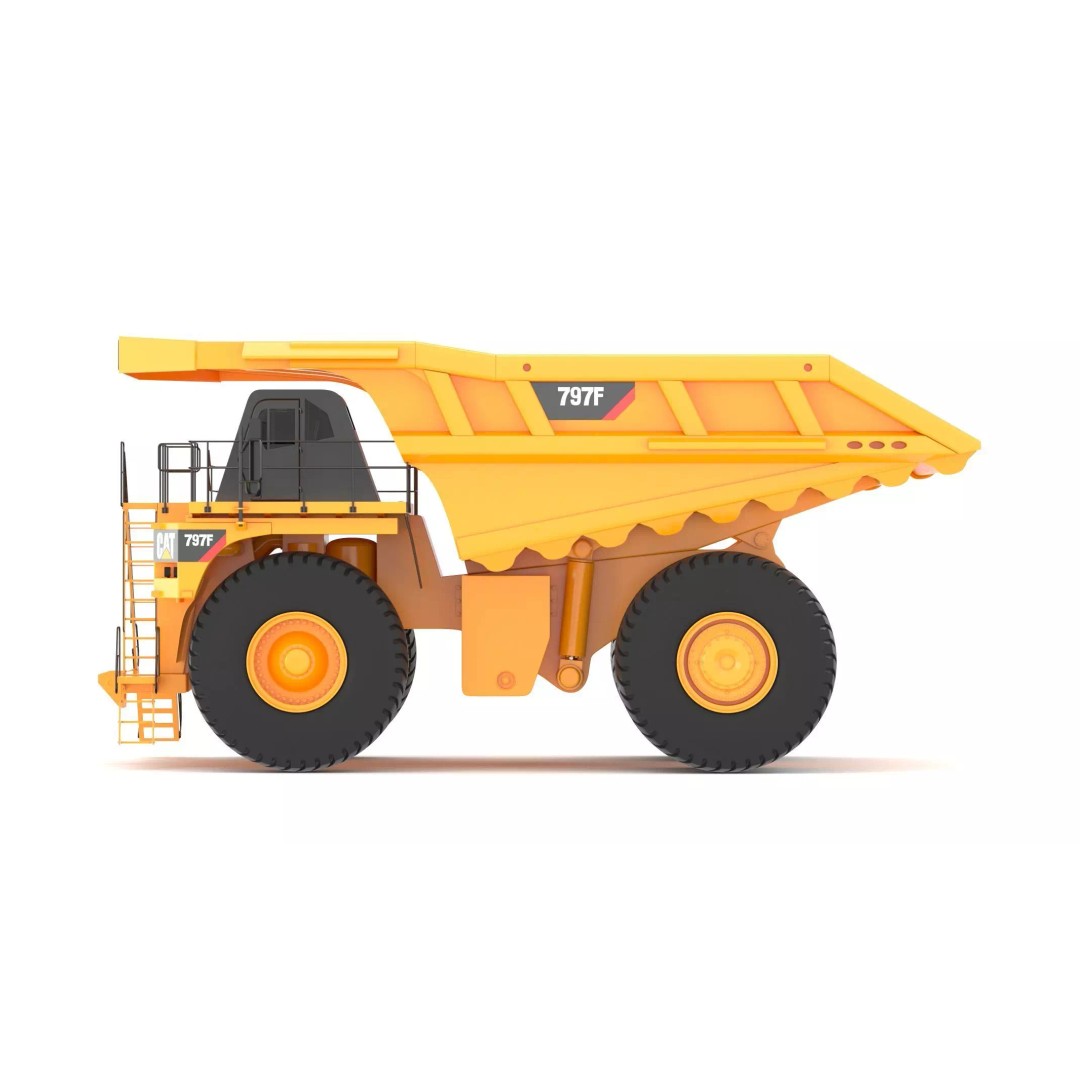 797F Mining Truck 3D Model – High Poly Industrial Hauler, FBX, PBR - View 10