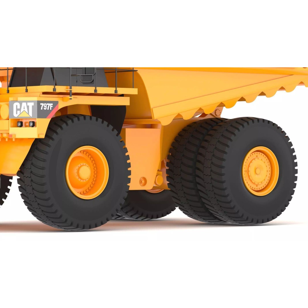 797F Mining Truck 3D Model – High Poly Industrial Hauler, FBX, PBR - View 13