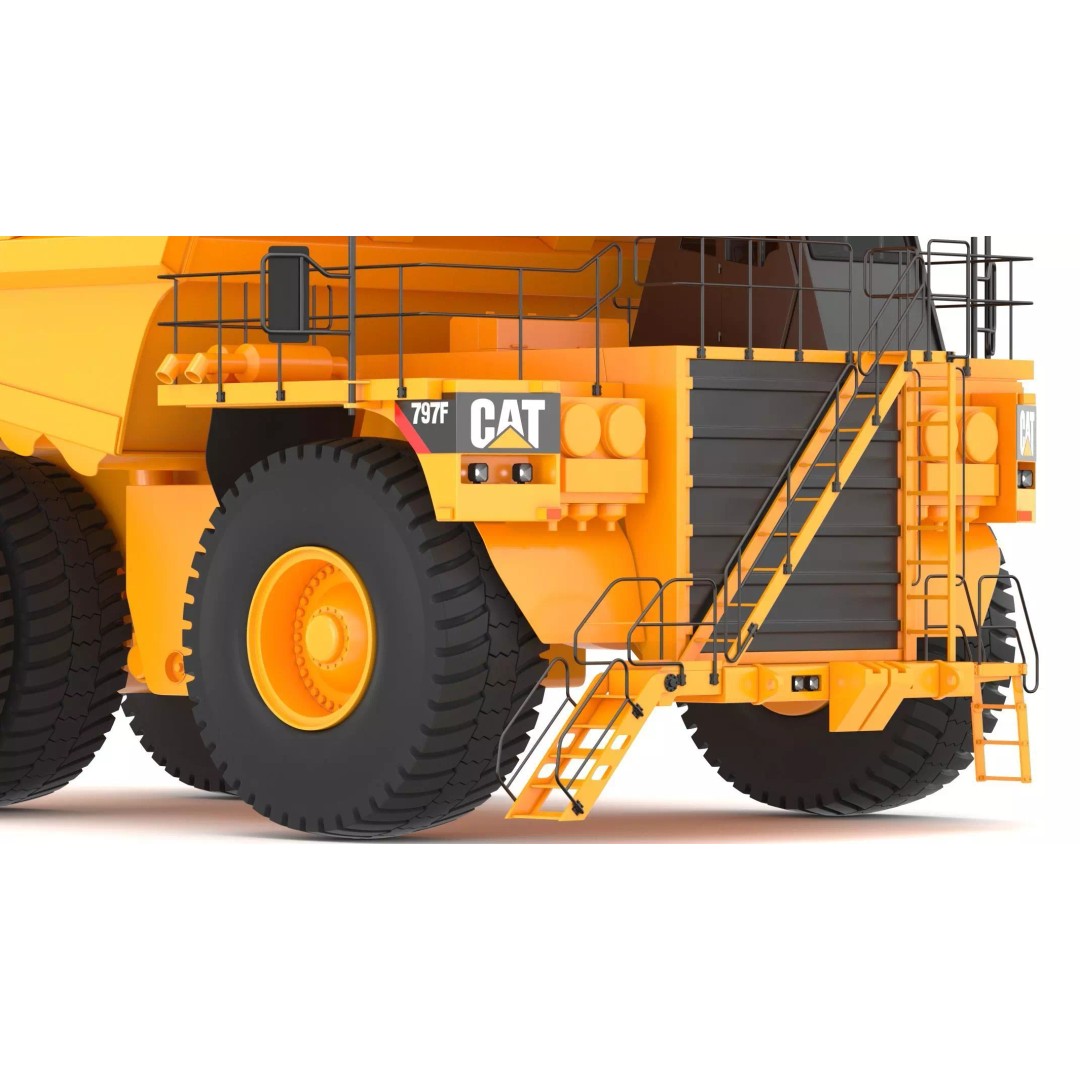 797F Mining Truck 3D Model – High Poly Industrial Hauler, FBX, PBR - View 15