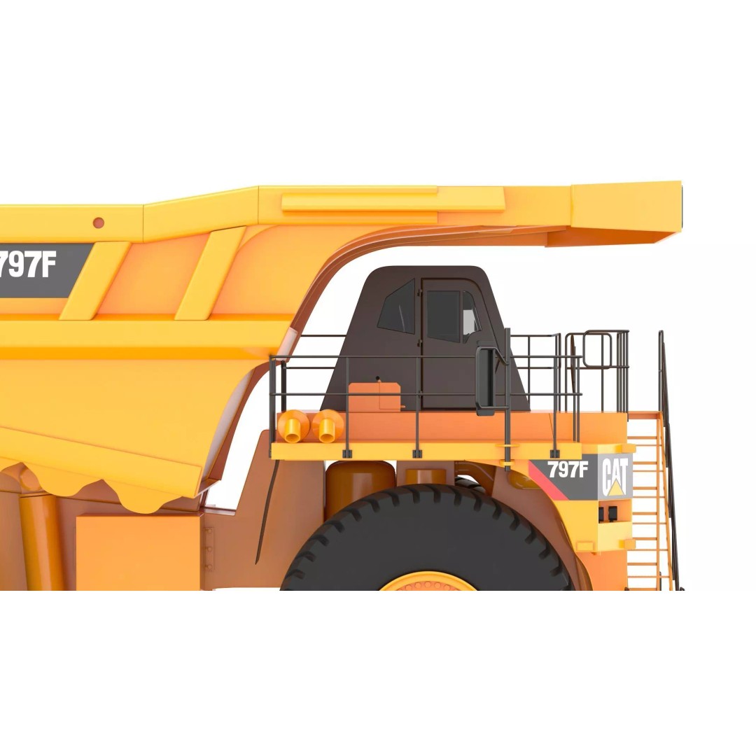 797F Mining Truck 3D Model – High Poly Industrial Hauler, FBX, PBR - View 16