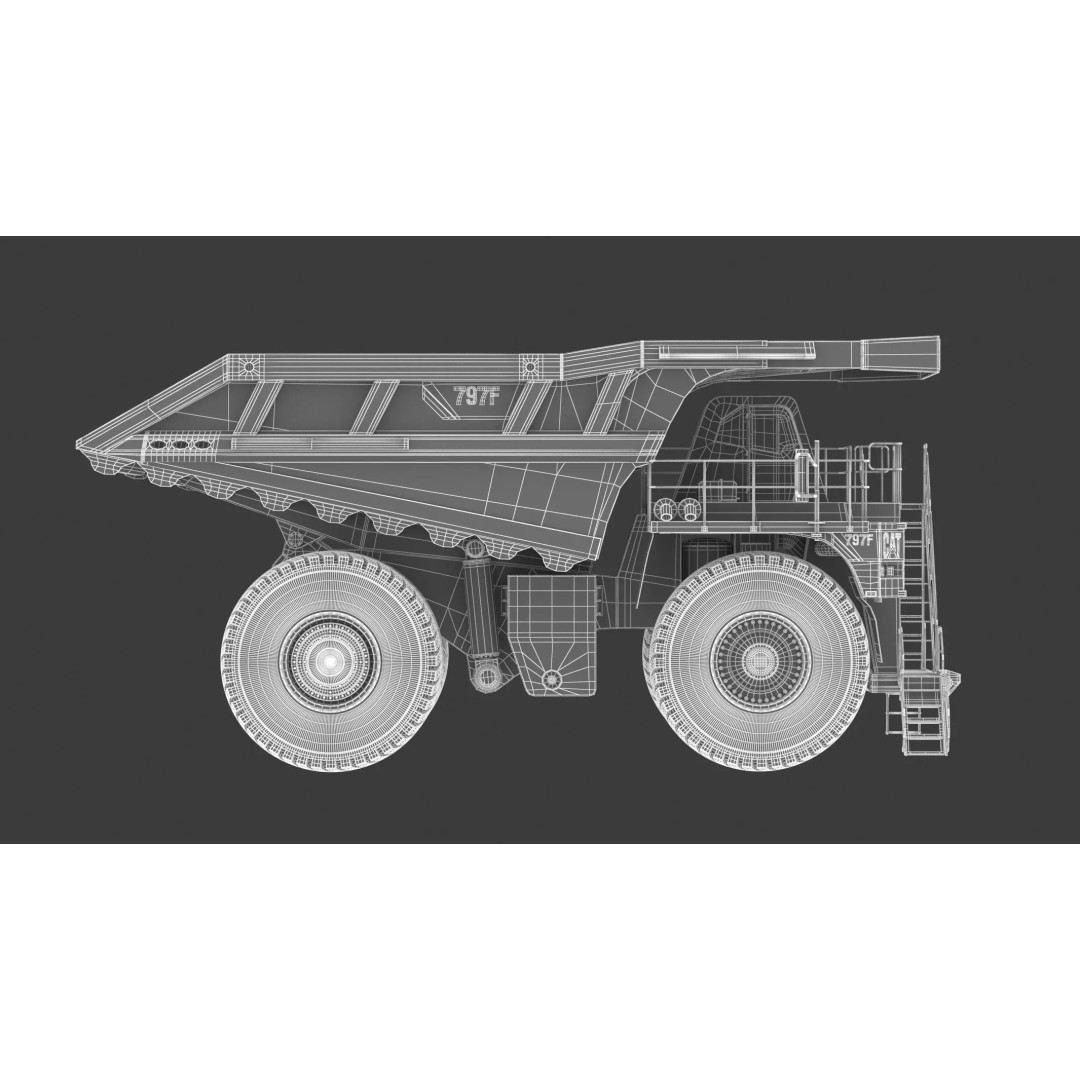 797F Mining Truck 3D Model – High Poly Industrial Hauler, FBX, PBR - View 28