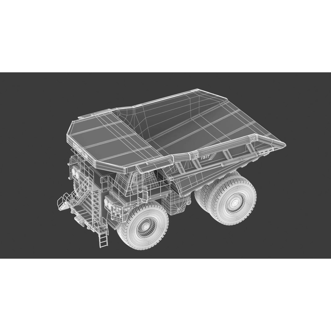797F Mining Truck 3D Model – High Poly Industrial Hauler, FBX, PBR - View 33