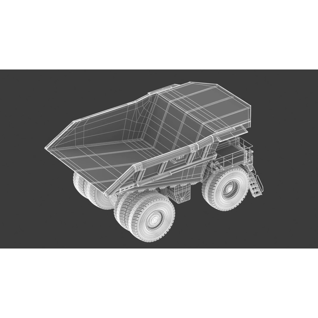 797F Mining Truck 3D Model – High Poly Industrial Hauler, FBX, PBR - View 34