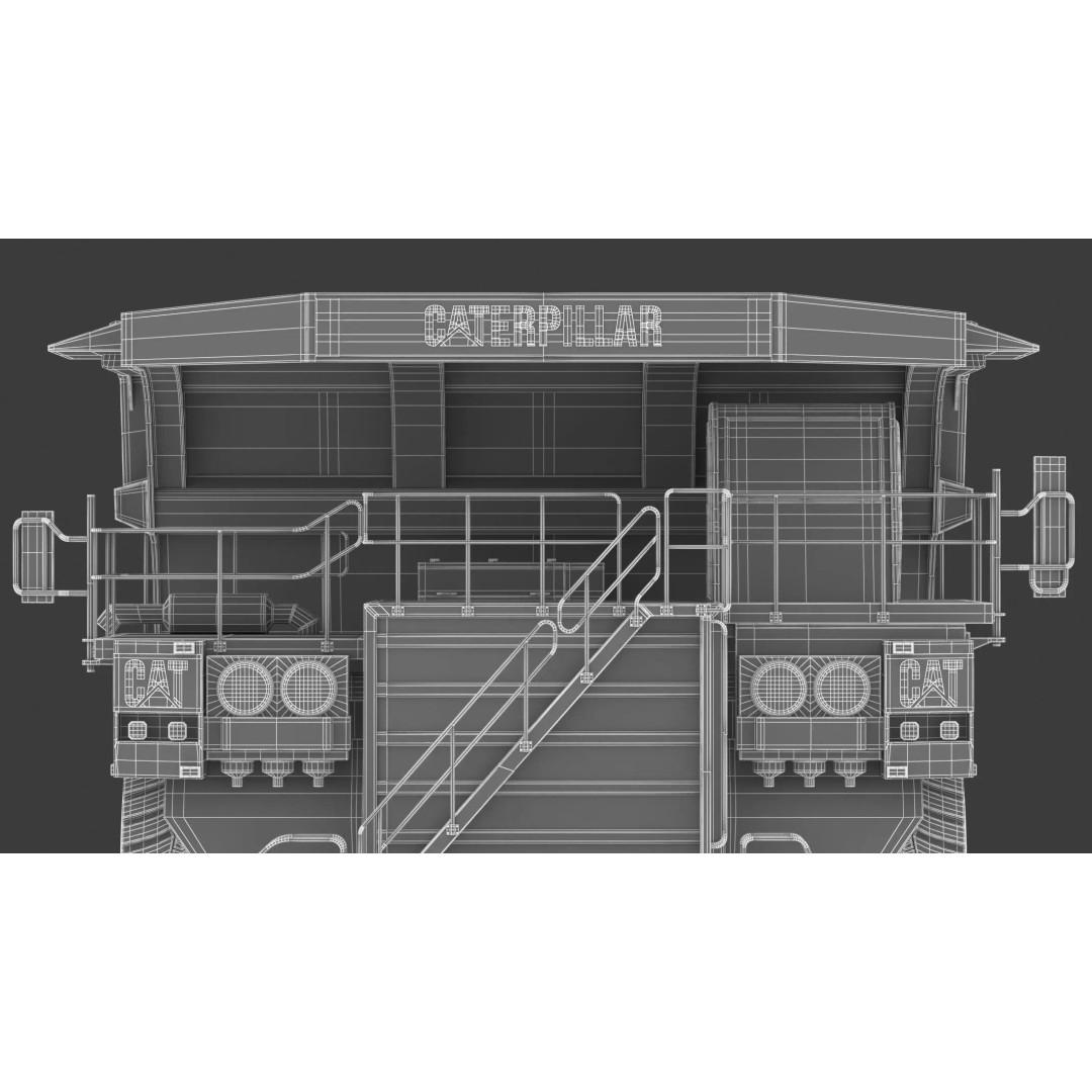 797F Mining Truck 3D Model – High Poly Industrial Hauler, FBX, PBR - View 36
