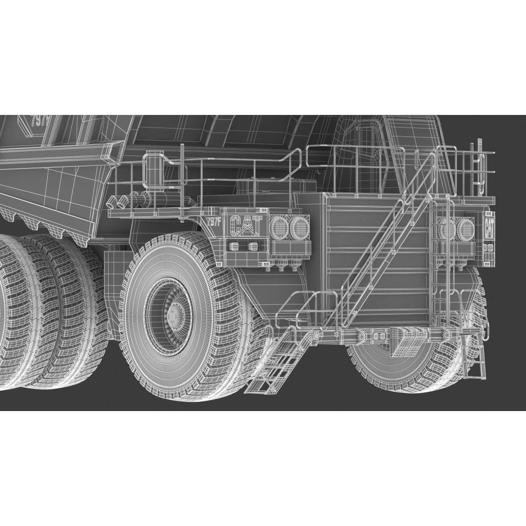 797F Mining Truck 3D Model – High Poly Industrial Hauler, FBX, PBR - View 37