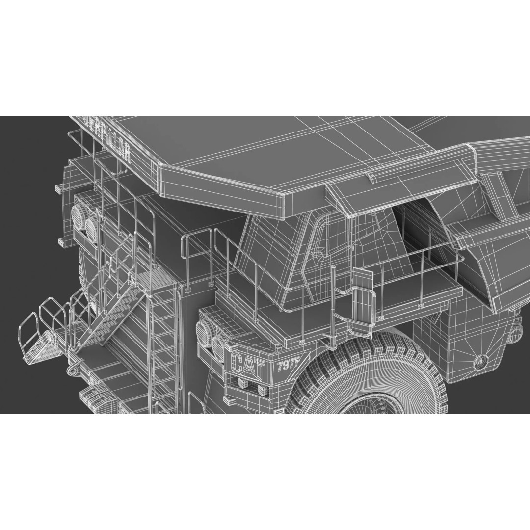 797F Mining Truck 3D Model – High Poly Industrial Hauler, FBX, PBR - View 43