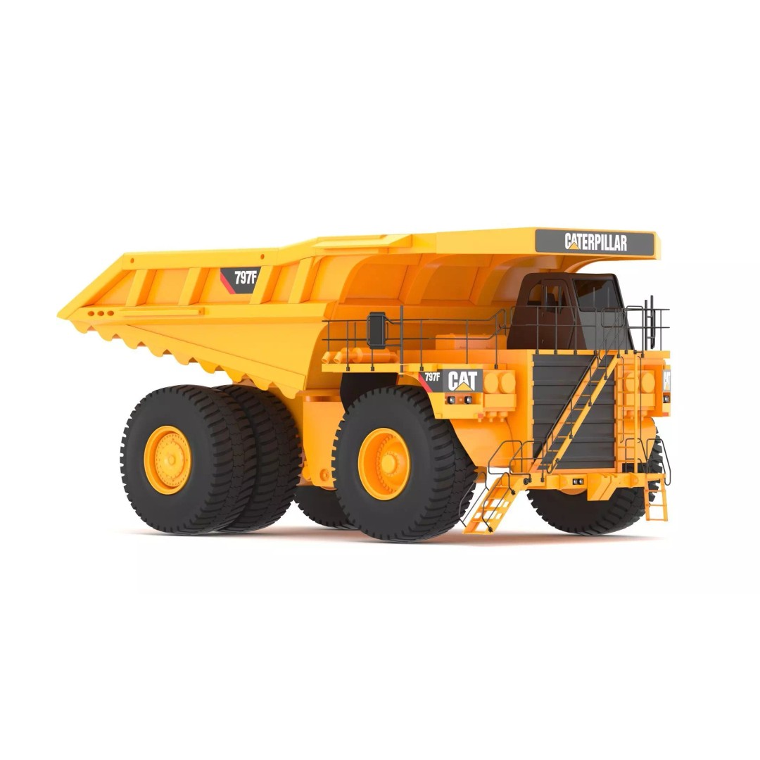 797F Mining Truck 3D Model – High Poly Industrial Hauler, FBX, PBR - View 5