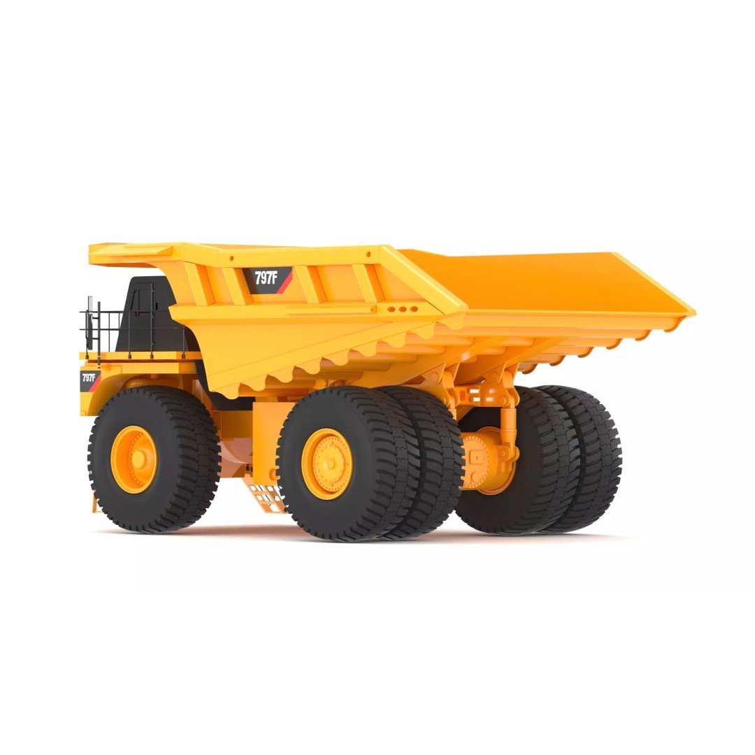 797F Mining Truck 3D Model – High Poly Industrial Hauler, FBX, PBR - View 9