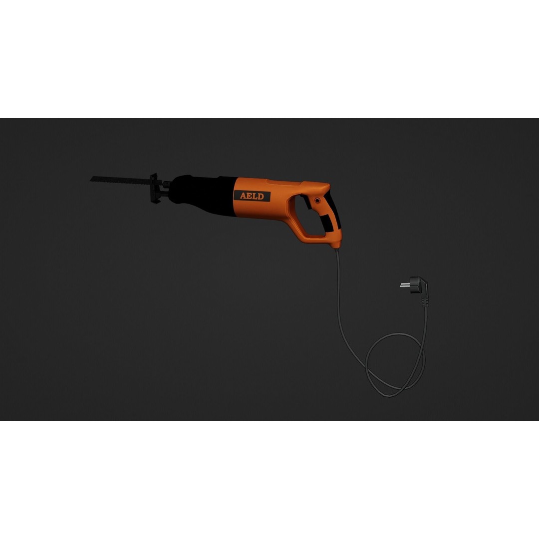 Reciprocating Saw 3D Model – Low Poly Game Asset, FBX, PBR Textures - View 13