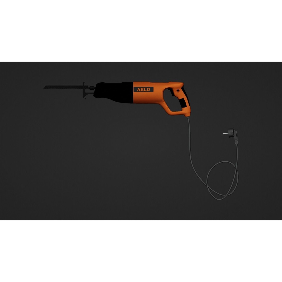Reciprocating Saw 3D Model – Low Poly Game Asset, FBX, PBR Textures - View 15
