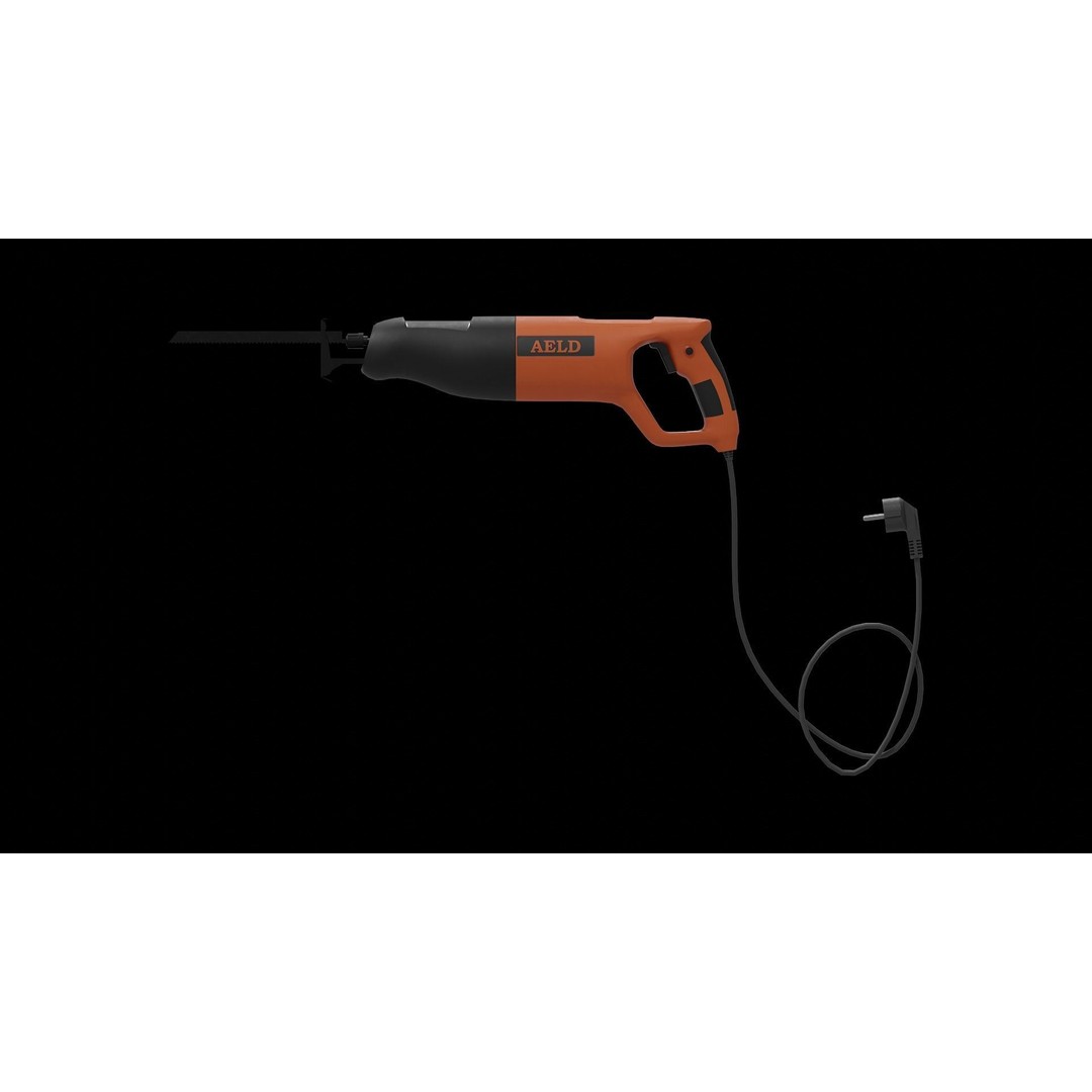 Reciprocating Saw 3D Model – Low Poly Game Asset, FBX, PBR Textures - View 6