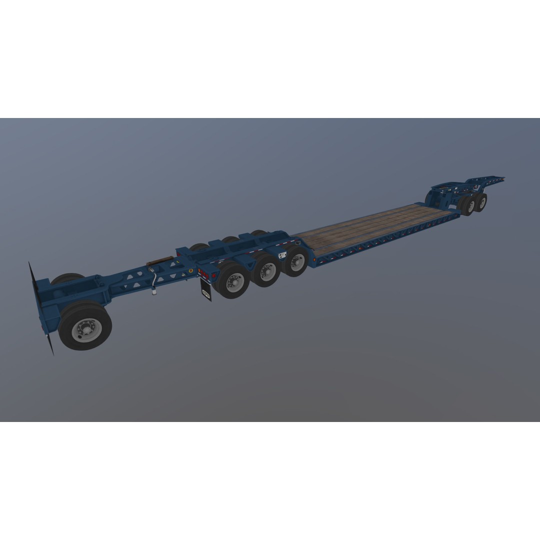 Lowboy Trailer 3D Model – Low Poly Game Ready Vehicle, PBR Textures - View 41