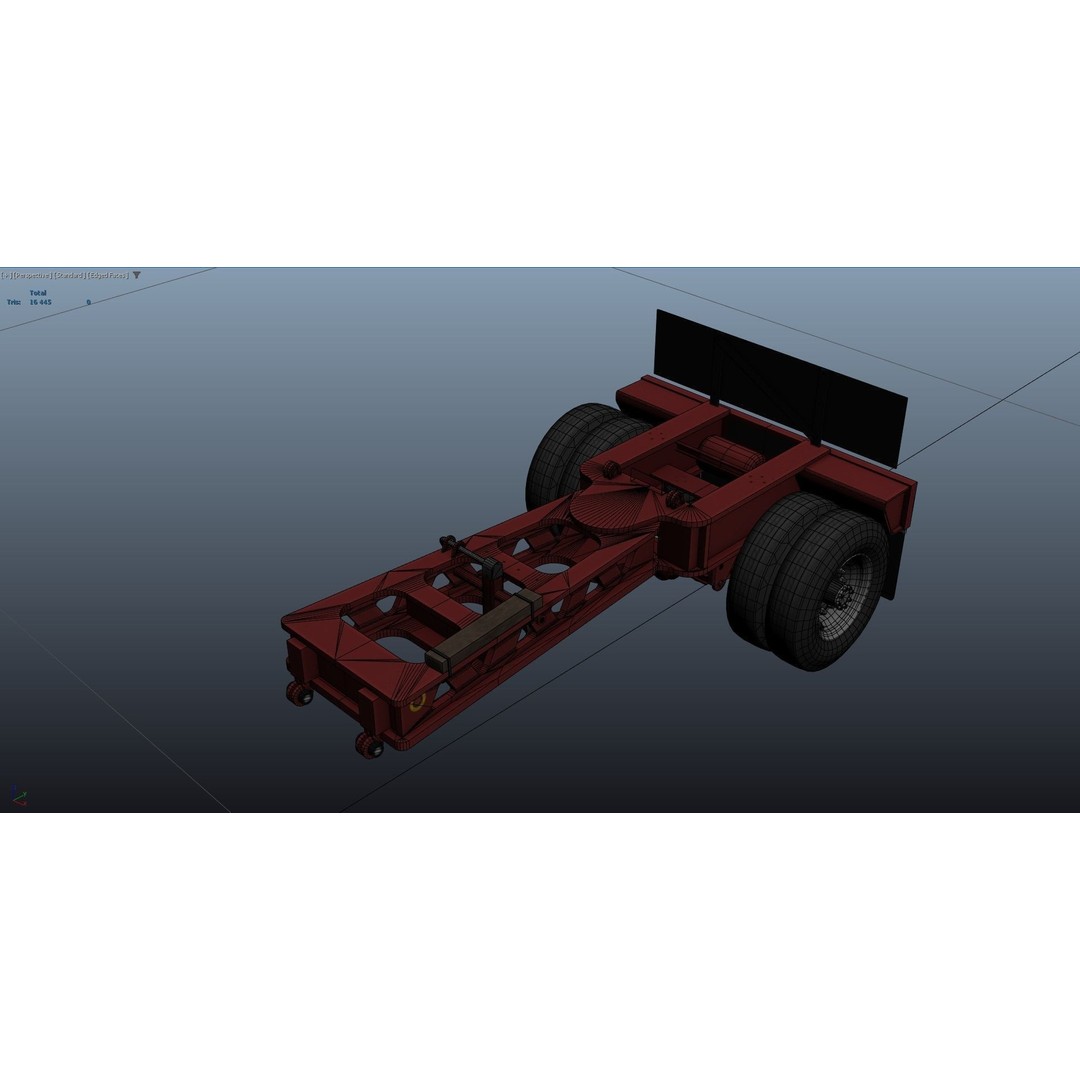 Lowboy Trailer 3D Model – Low Poly Game Ready Vehicle, PBR Textures - View 54