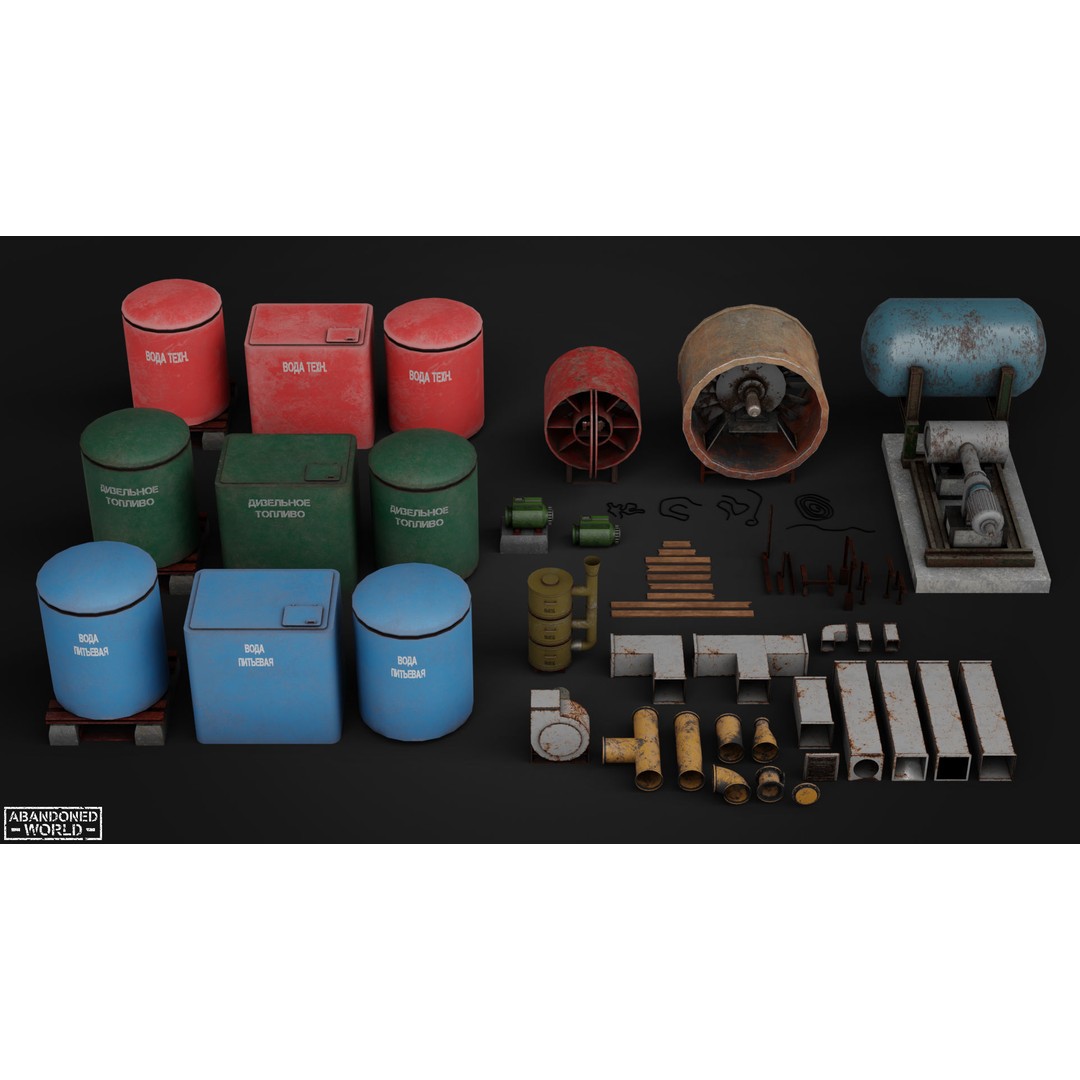 Industrial Props Pack 3D Model – Low Poly Game Ready Assets for Unity & Unreal - View 10
