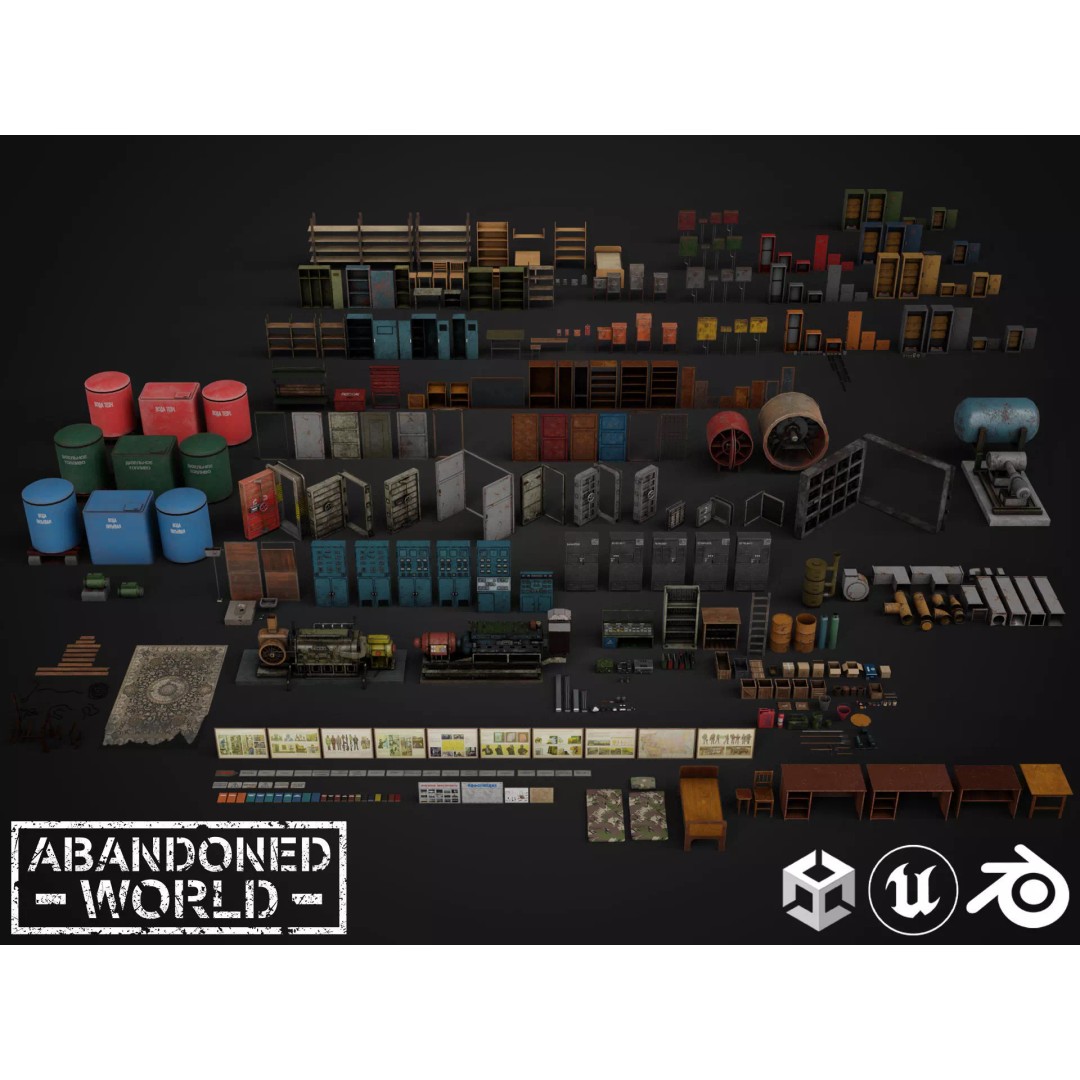 Industrial Props Pack 3D Model – Low Poly Game Ready Assets for Unity & Unreal - View 2
