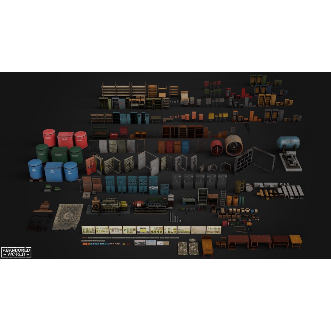 Industrial Props Pack 3D Model – Low Poly Game Ready Assets for Unity & Unreal - View 3