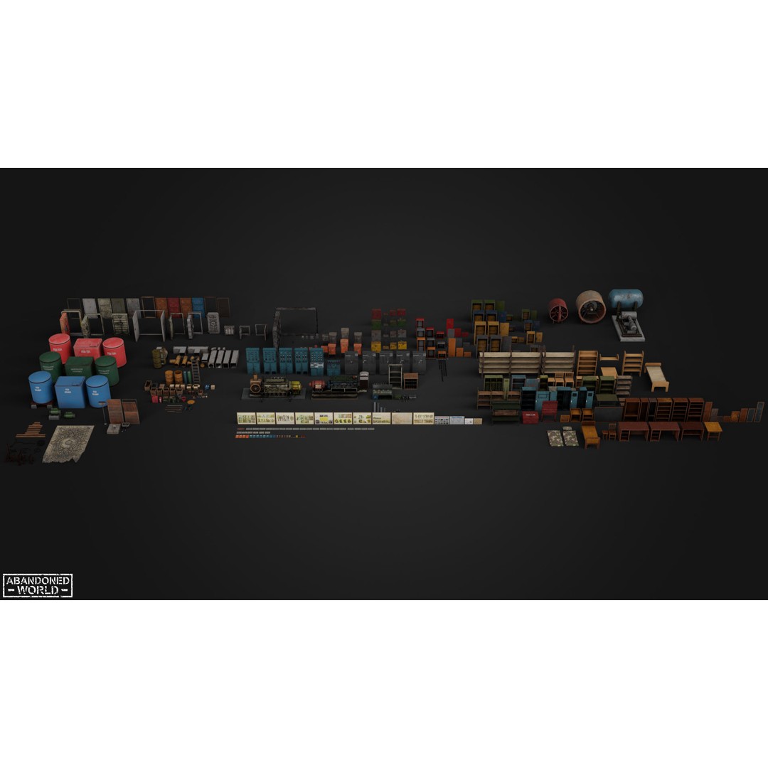 Industrial Props Pack 3D Model – Low Poly Game Ready Assets for Unity & Unreal - View 4