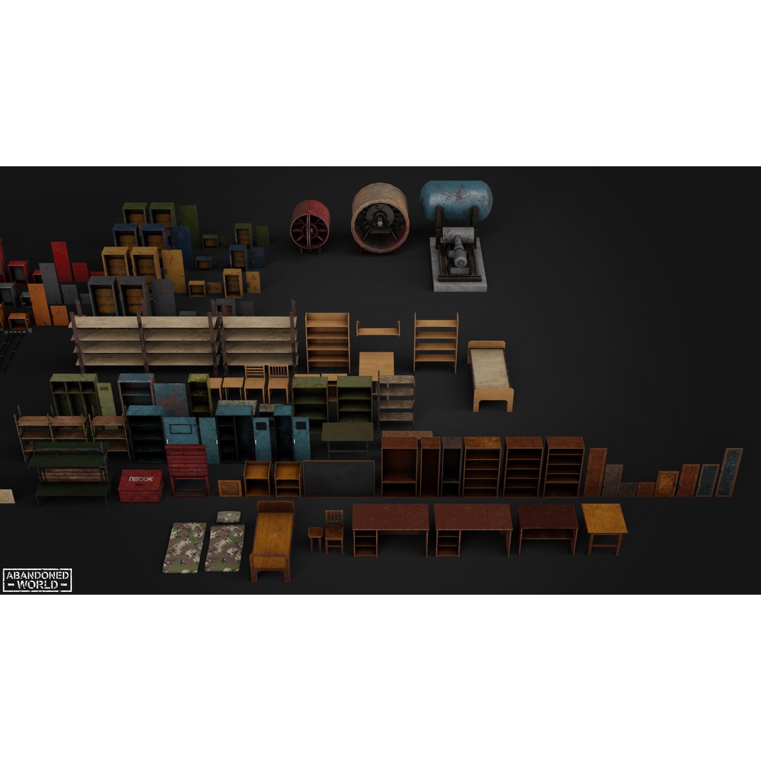 Industrial Props Pack 3D Model – Low Poly Game Ready Assets for Unity & Unreal - View 7