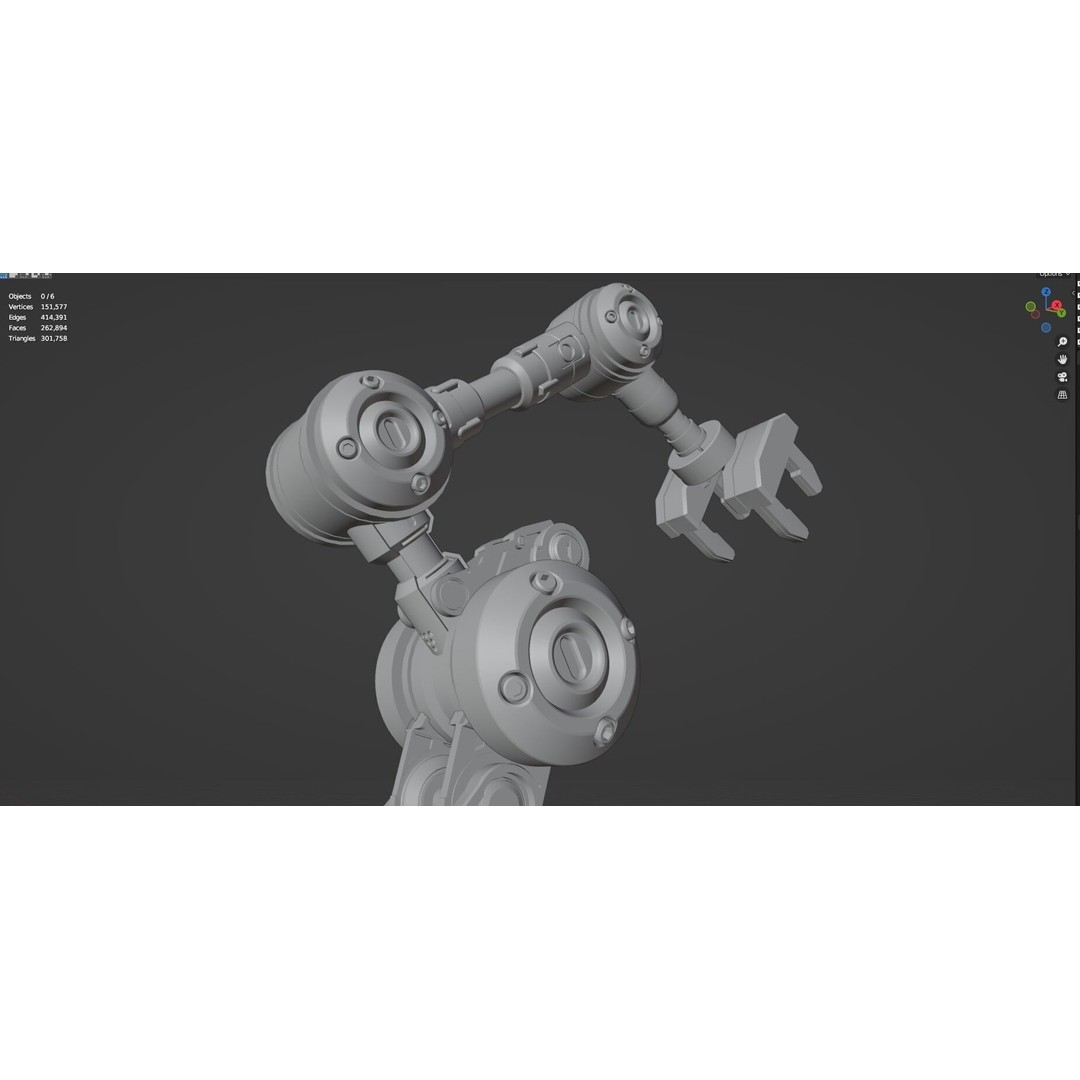 Industrial Robot Arm 3D Model – High Poly PBR Asset for Animation