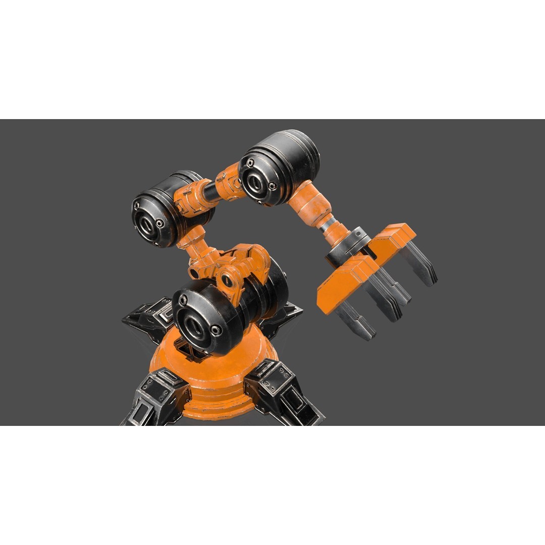 Industrial Robot Arm 3D Model – High Poly PBR Asset for Animation - View 10