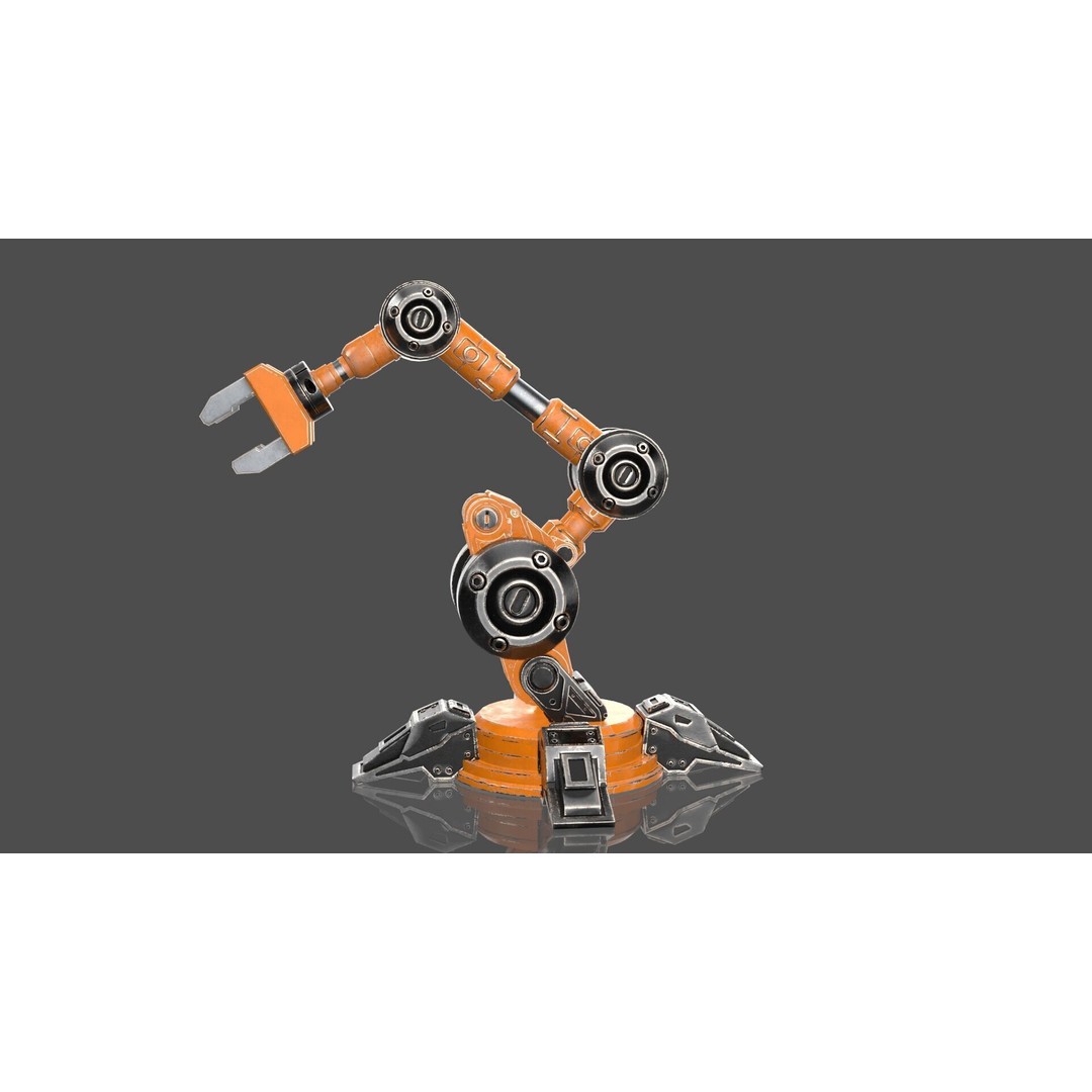 Industrial Robot Arm 3D Model – High Poly PBR Asset for Animation - View 12