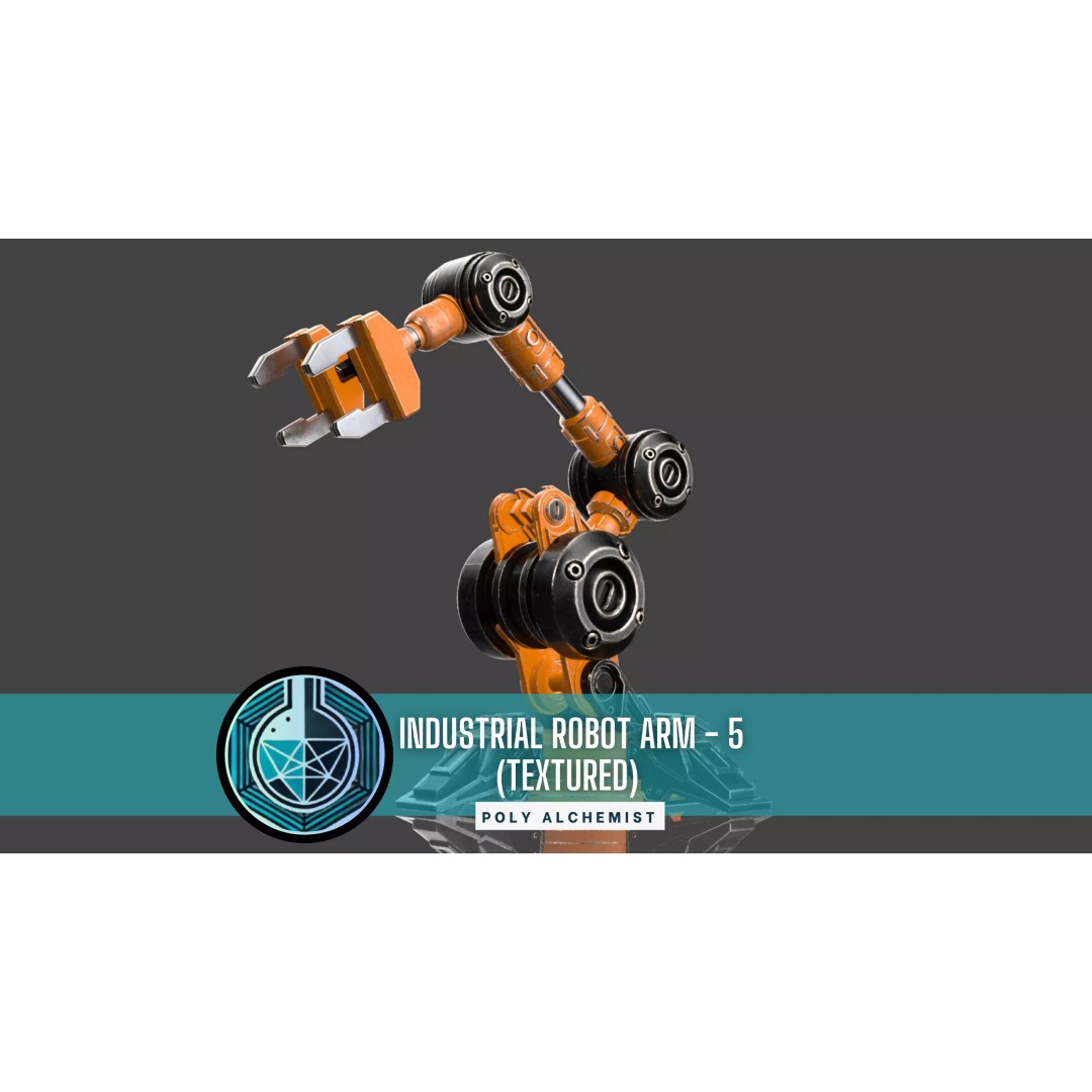 Industrial Robot Arm 3D Model – High Poly PBR Asset for Animation - View 2