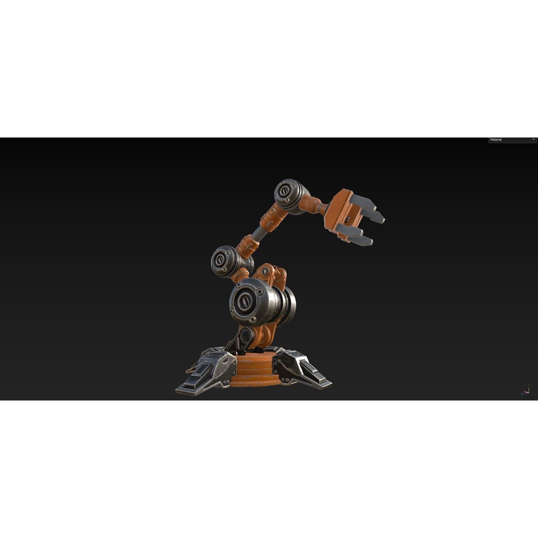 Industrial Robot Arm 3D Model – High Poly PBR Asset for Animation - View 32