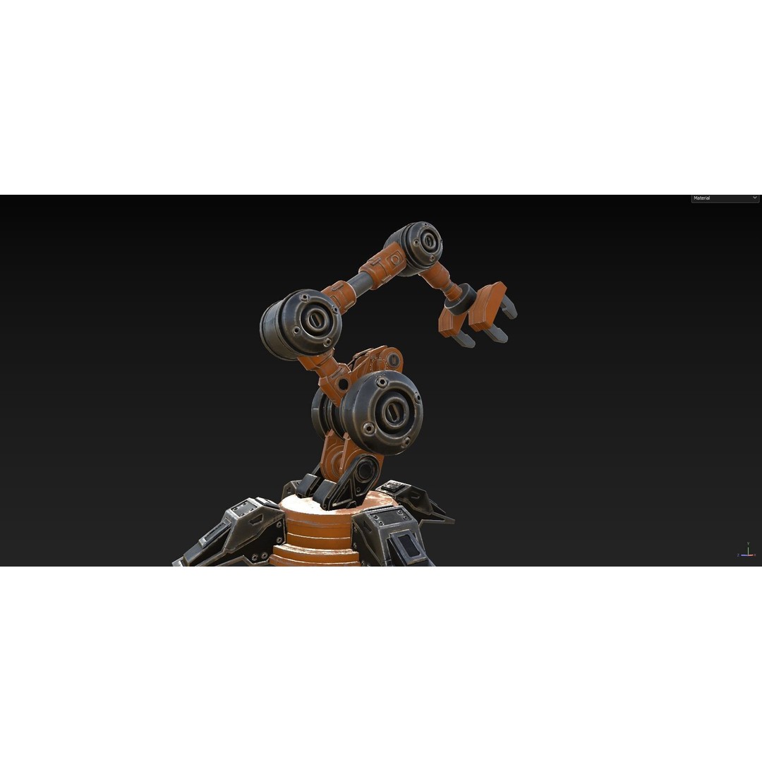 Industrial Robot Arm 3D Model – High Poly PBR Asset for Animation - View 33