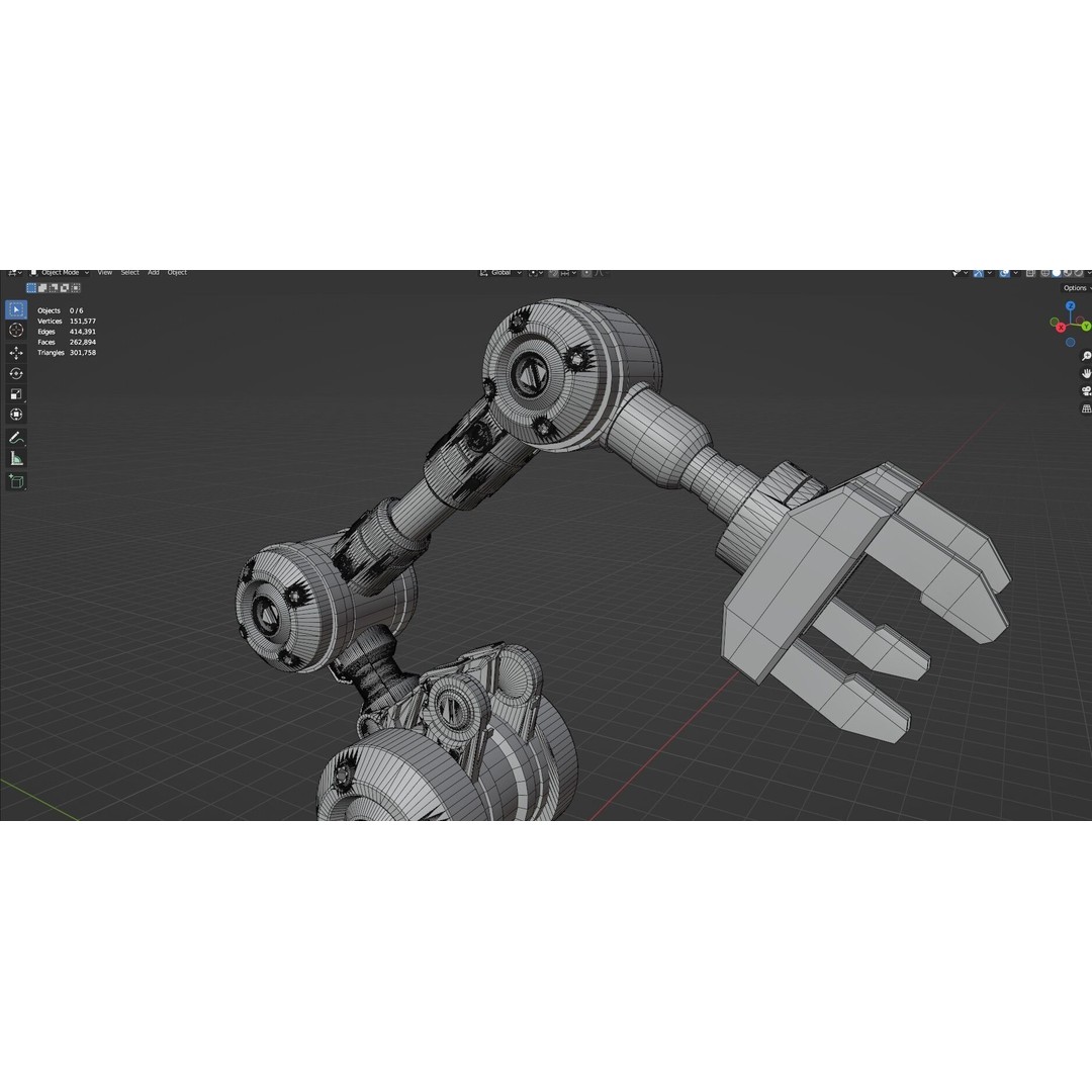 Industrial Robot Arm 3D Model – High Poly PBR Asset for Animation - View 37