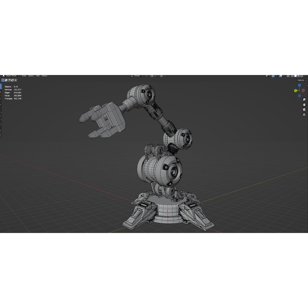 Industrial Robot Arm 3D Model – High Poly PBR Asset for Animation - View 39