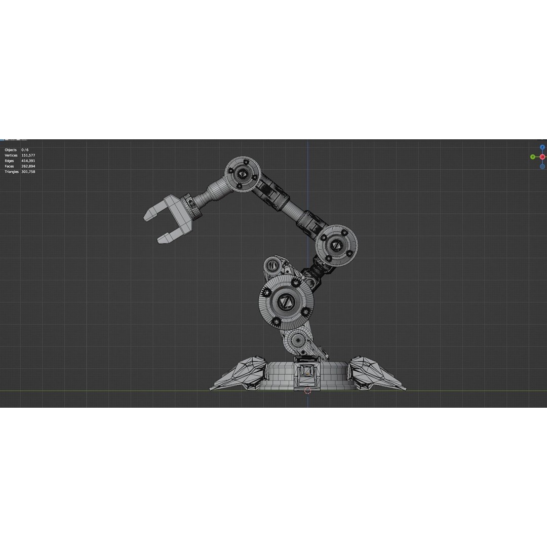 Industrial Robot Arm 3D Model – High Poly PBR Asset for Animation - View 40