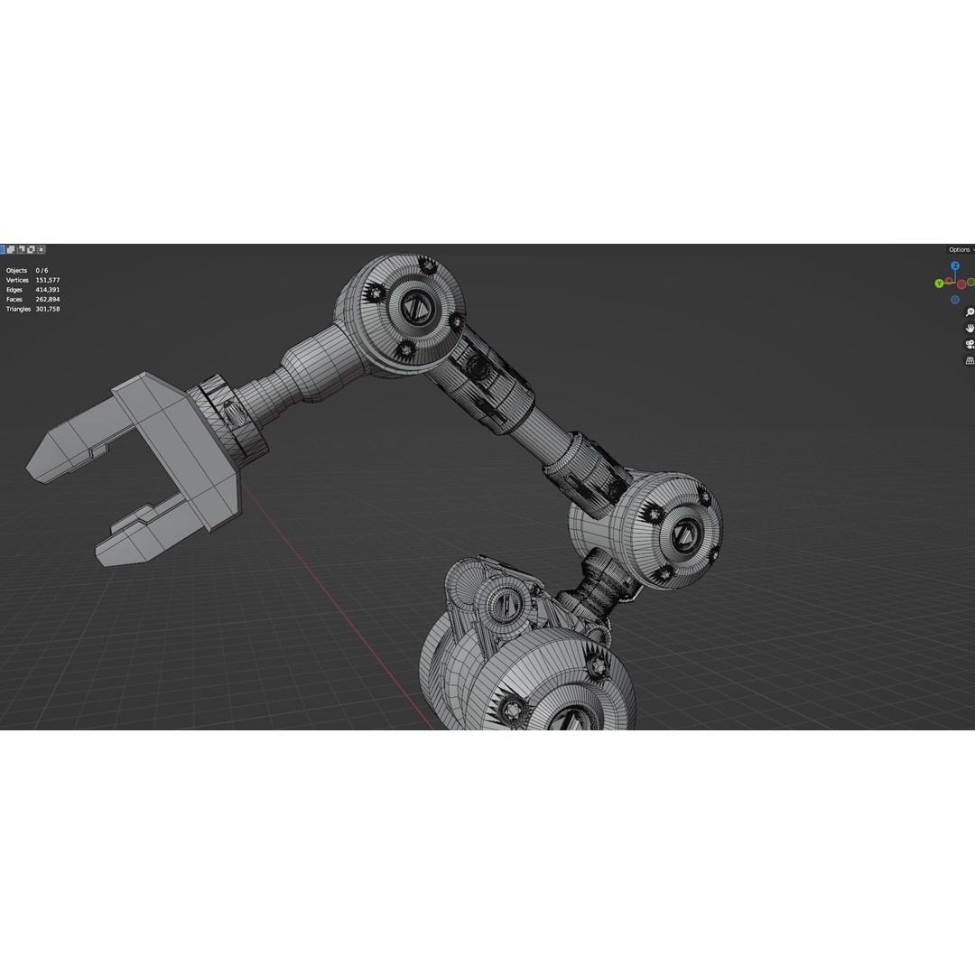 Industrial Robot Arm 3D Model – High Poly PBR Asset for Animation - View 44
